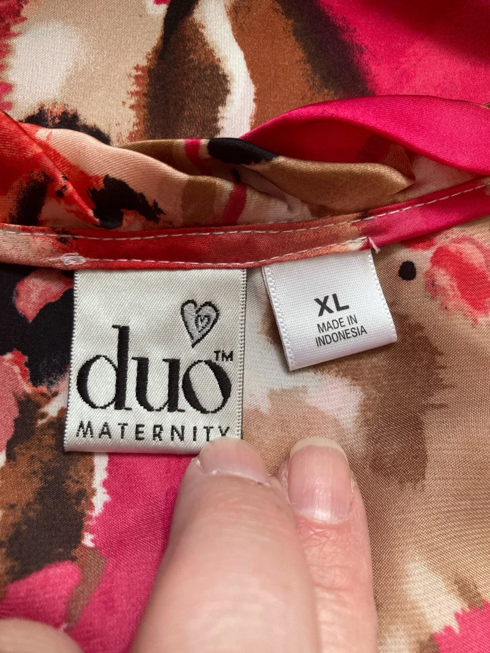 Duo Maternity Shades of Pink & Brown SS Top XL (Maternity) - Picture 4 of 8